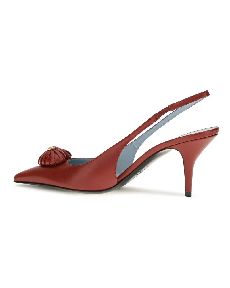 Valentino Garavani Women's Slingback Pumps Coeur Royal Russet Red Leather Calf Sandal Red
