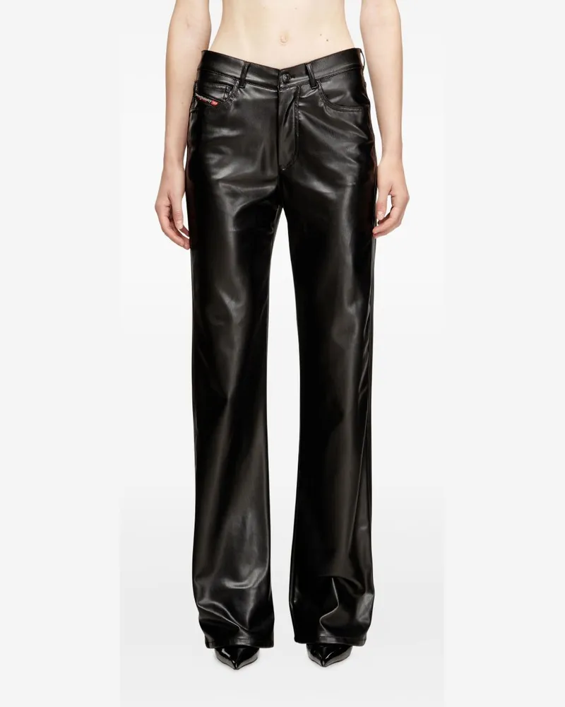 Diesel Coated Faux-Leather Trousers — Black Black