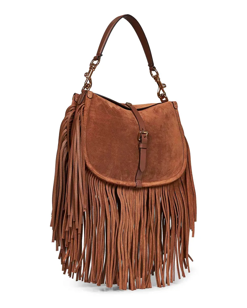Etro Women's Shoulder Bag Suede Brown Calf Leather Brown