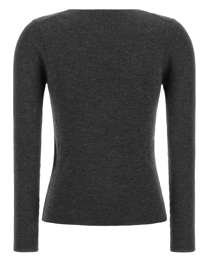 P.A.R.O.S.H. P.A.R.O H. Ribbed Wool Sweater — Charcoal Charcoal