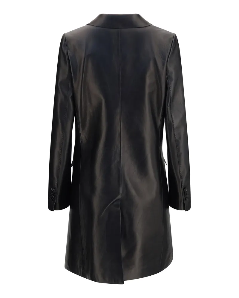 Tom Ford Double-Breasted Lambskin Coat — Black Black