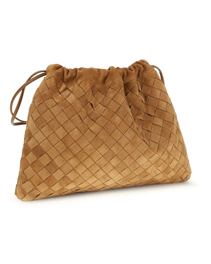 Bottega Veneta Women's Pouch Dustbag Amber-Gold Calf Leather Bos Taurus Clutch Bags Gold