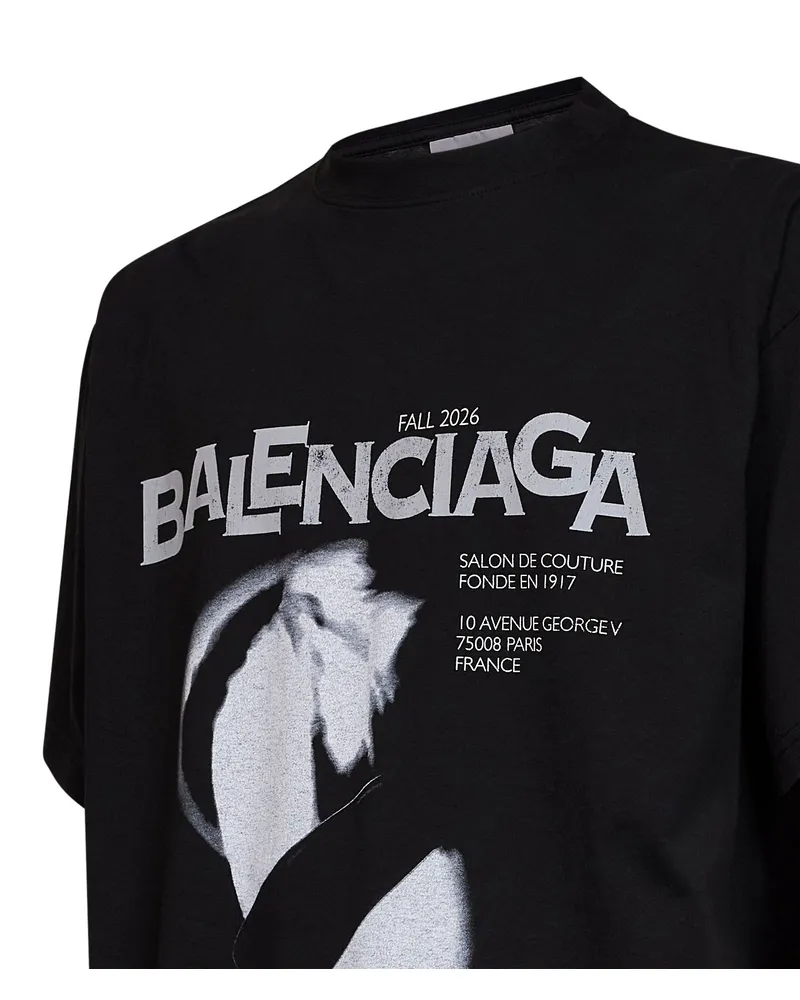 Balenciaga Lady In Shades Graphic Print T-Shirt — Black Black