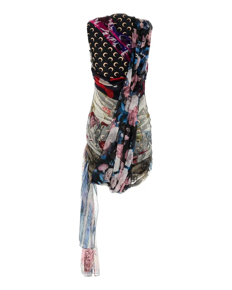 Marine Serre Women's Printed Stretch Nylon Mini Dress Multicolor Exterior: Elastane Silk Abiti Multicolor