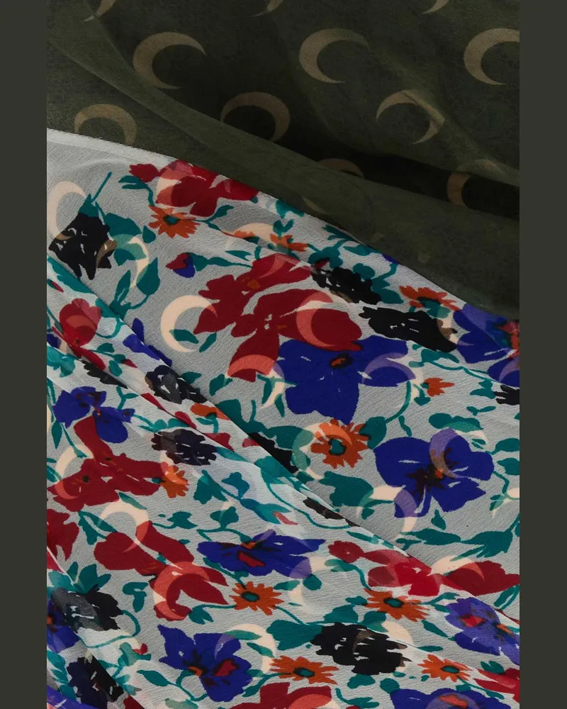Marine Serre Silk Dress — Multicolor Multicolor