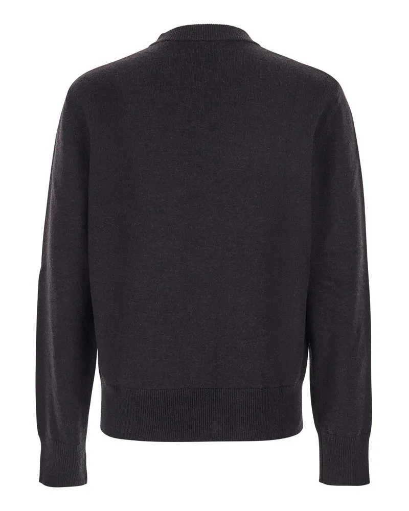 Sunflower Men's Crew Neck Sweater Dark Brown Wool Tops Top Brown