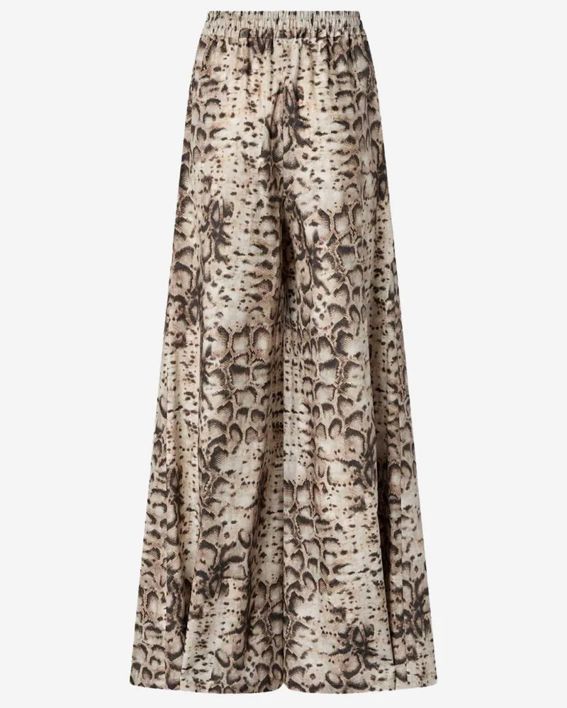 Pinko Women's Cotton Trousers With Animal Print Multicolour Multicolor