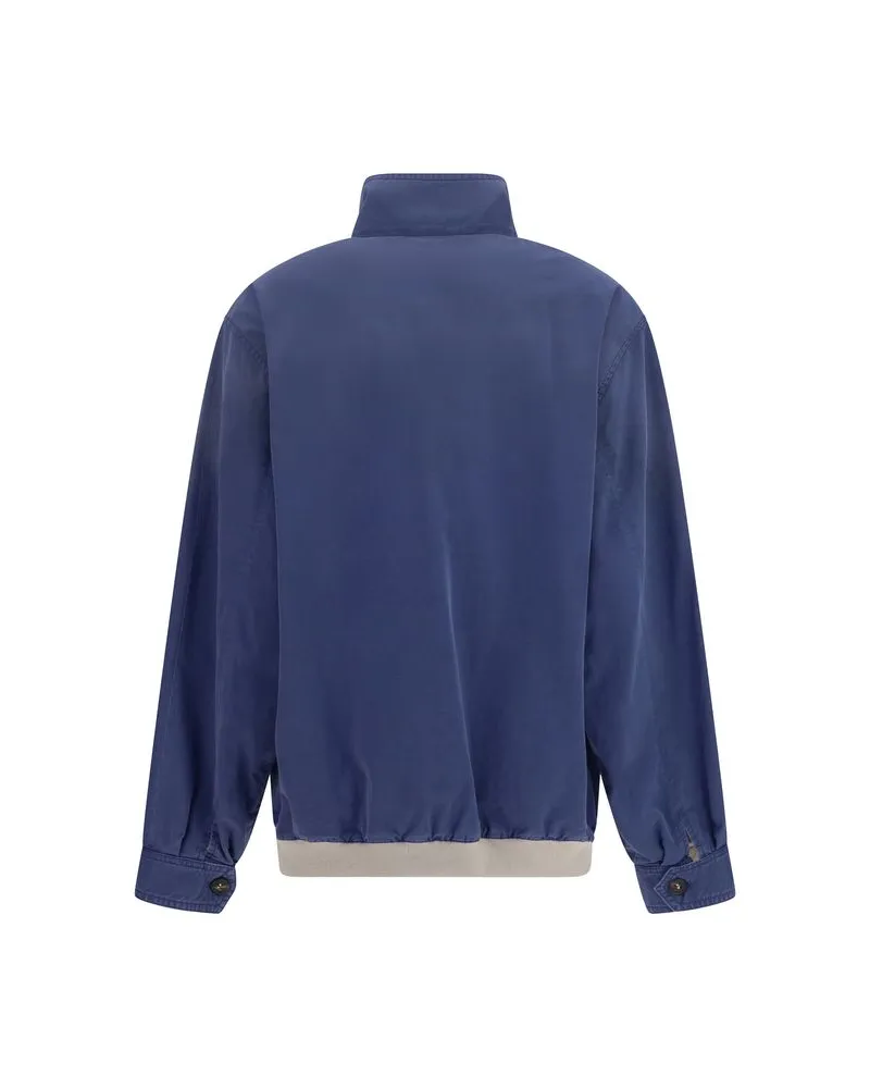 Miu Miu Women Blue Cotton Bomber Clothing Blue