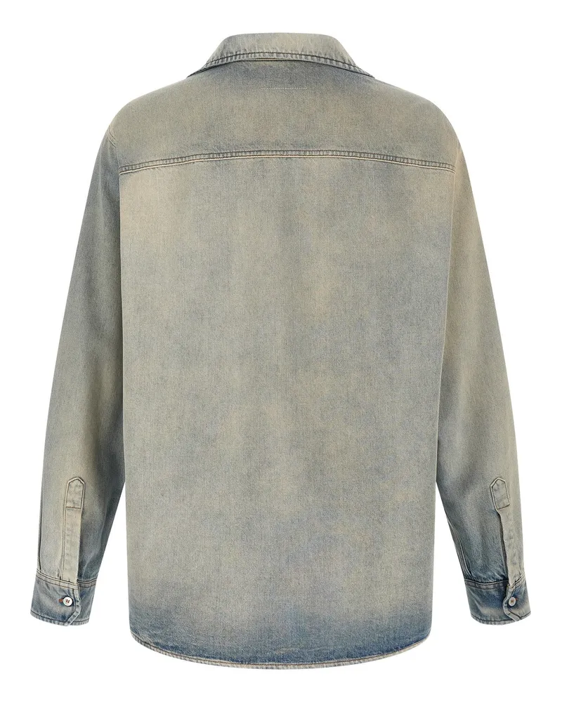 Maison Margiela Numeric Signature Denim Shirt — Blue Blue