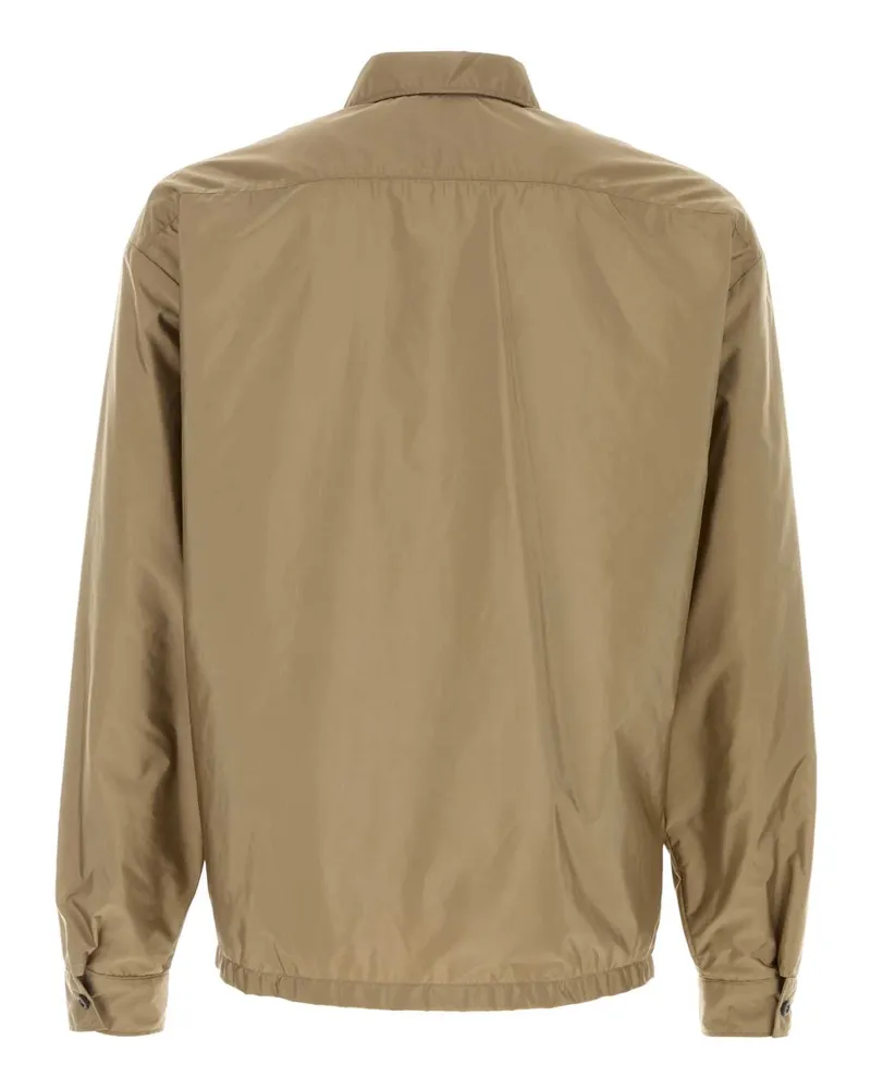 Prada Men's Cappuccino Re-Nylon Shirt Mastice Exterior: Camicie Beige
