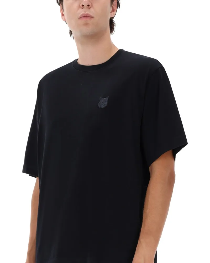 Kitsuné Fox Patch Organic Cotton T-Shirt — Black Black