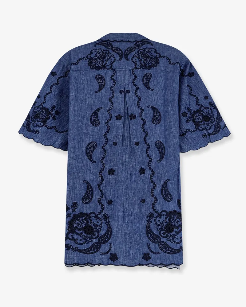 Zimmermann Women's Dress Aster Denim Mini Blue Cotton Blue