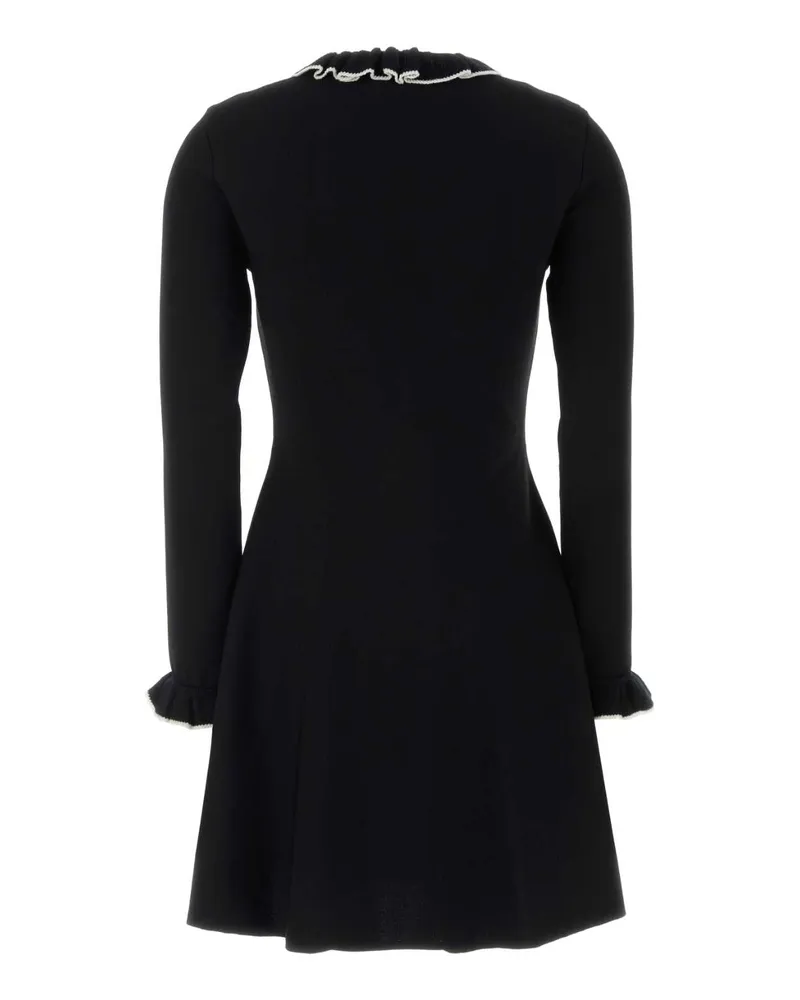 Valentino Garavani Women's Black Viscose Blend Mini Dress Neroavorio Exterior: Polyester Abiti Black