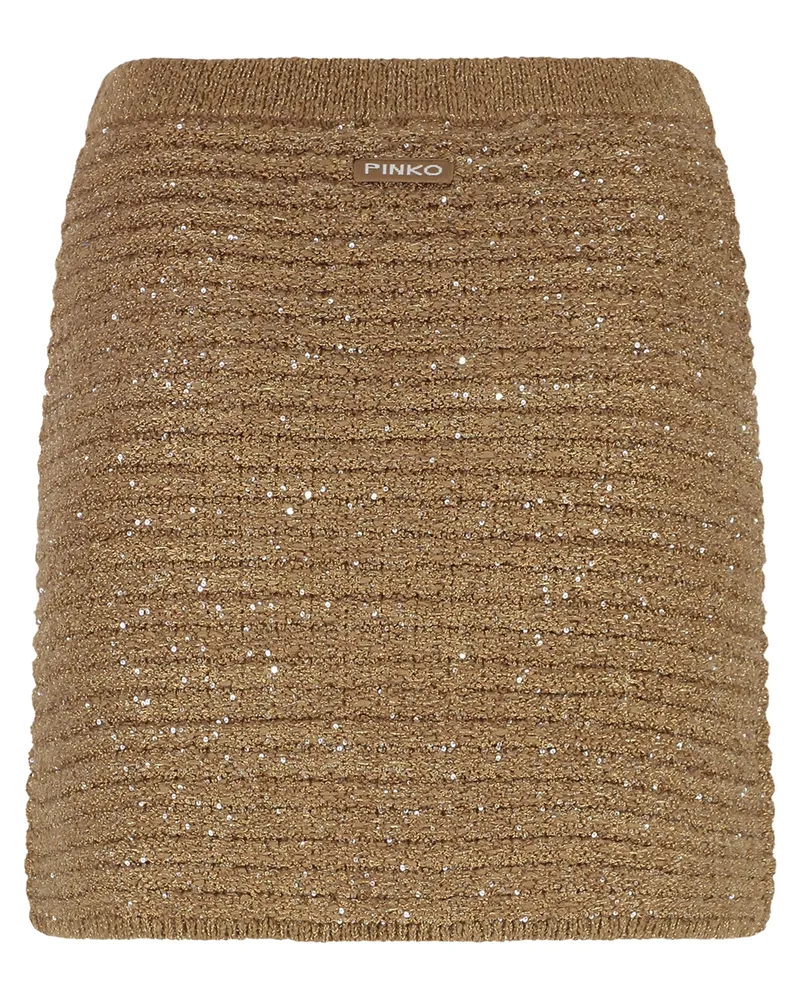 Pinko Women's Mini Skirt Miletto Beige Beige-Gallinaccio Polyester Beige