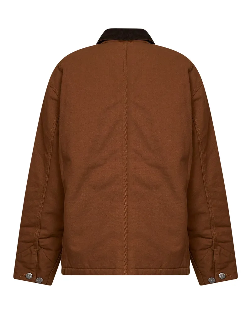 Carhartt WIP Women's Coat Og Michigan Brown Cotton Bomber Jackets Brown