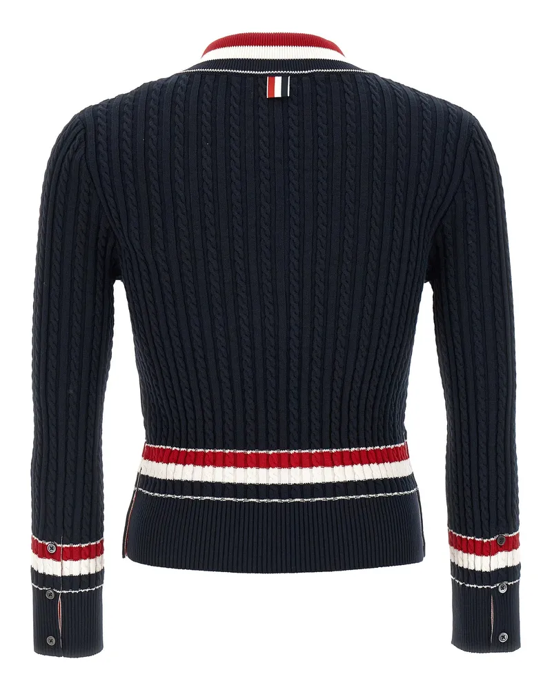 Thom Browne Men's Blue Cotton Cardigan Clothing Black