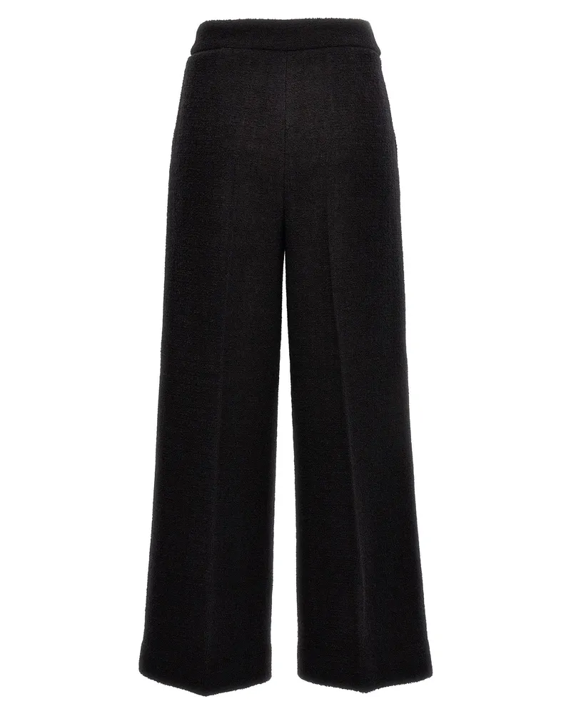 Moschino Bouclè Wool Blend Trousers — Black Black
