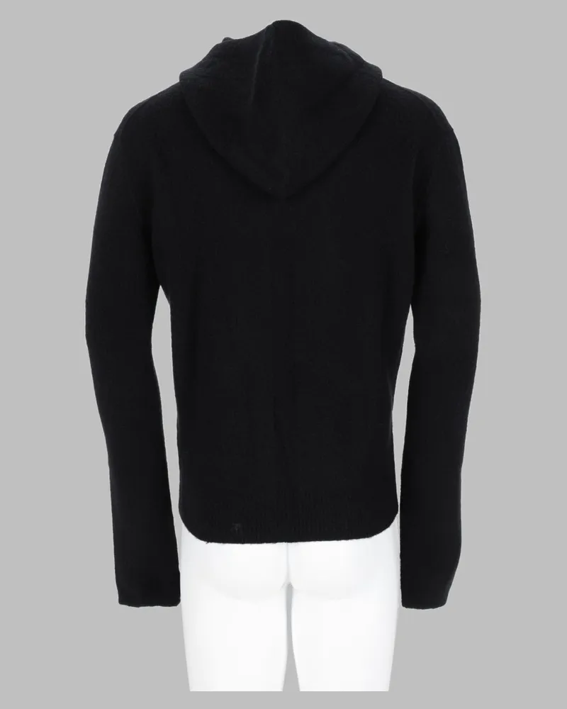 Rick Owens Cashmere Blend Hooded Jumper — Black Black