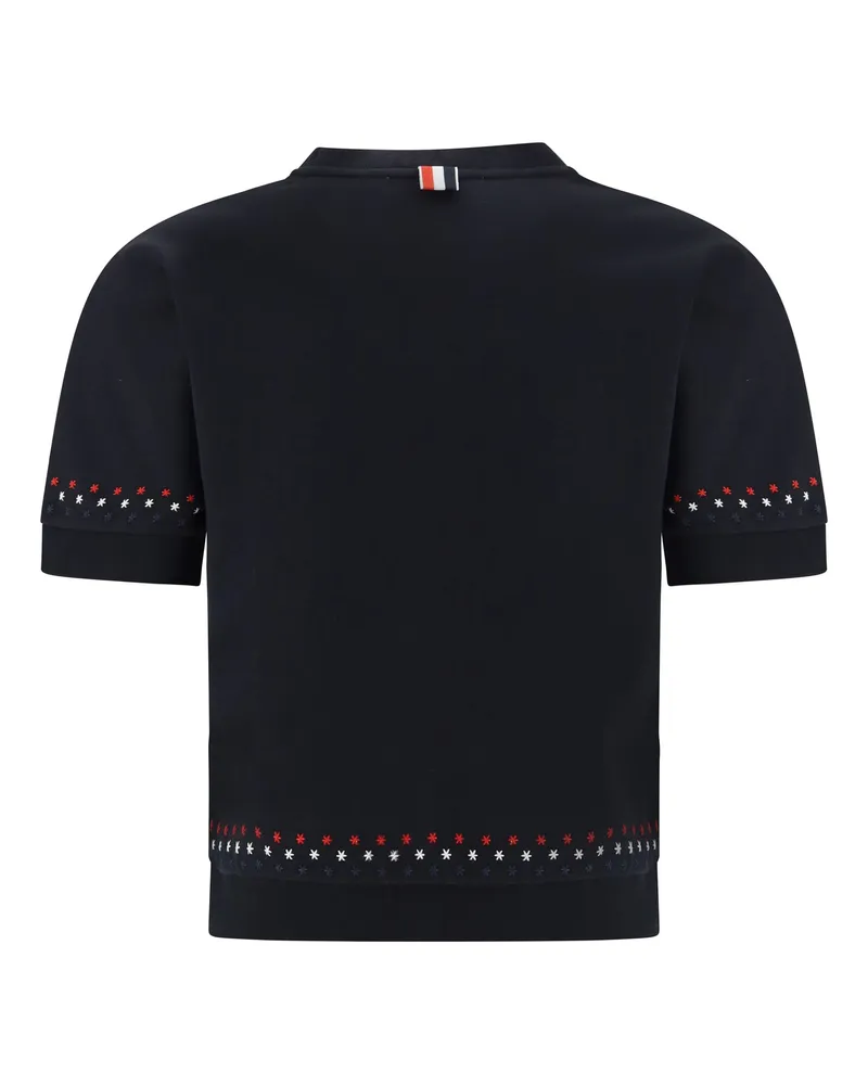 Thom Browne Women's Snowflakes T-Shirt Black Cotton T-Shirts And Polos Black