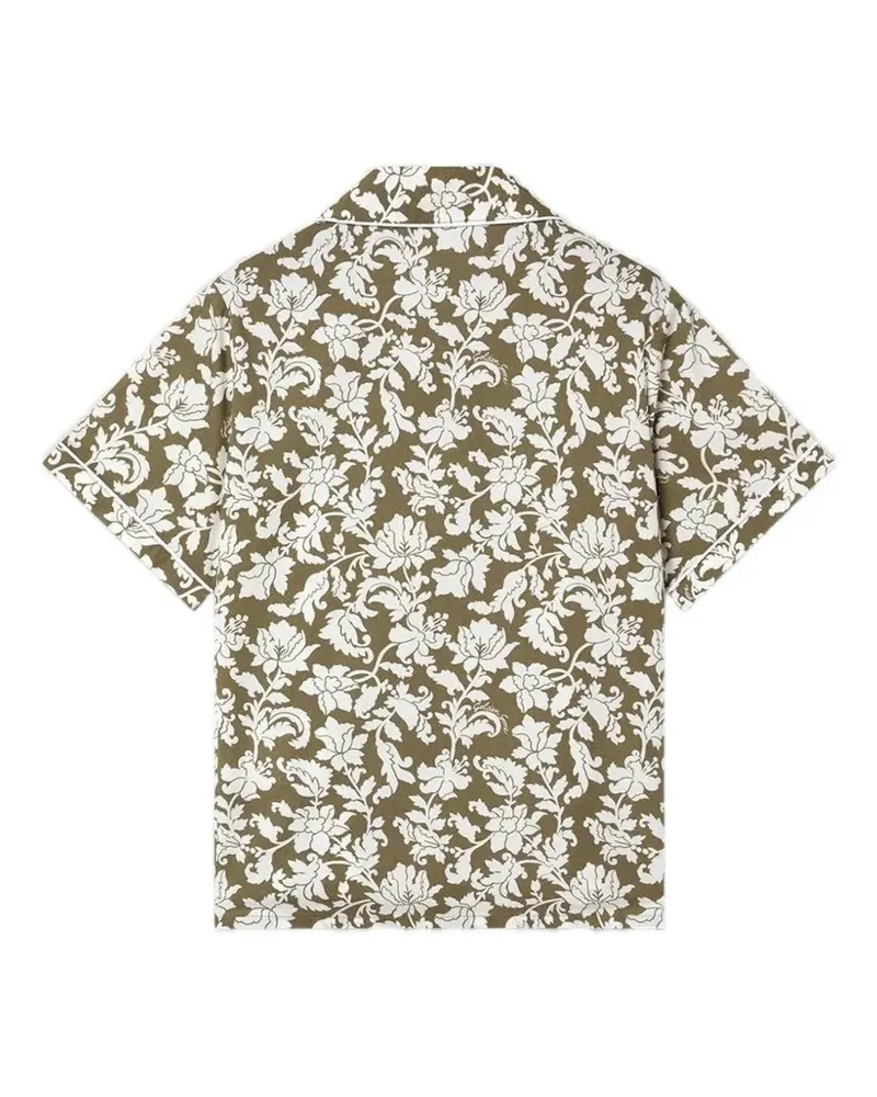 Golden Goose Floral-Print Shirt — Olive Olive
