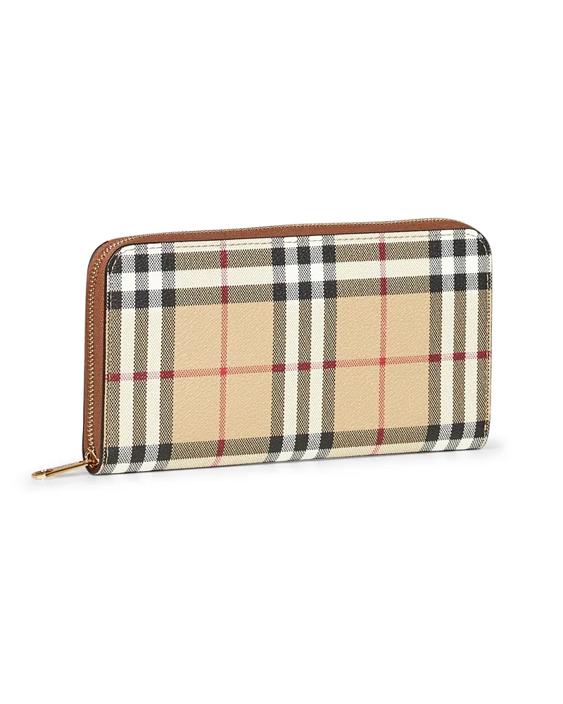 Burberry Burberry Check Coated Canvas Wallet — Beige Beige