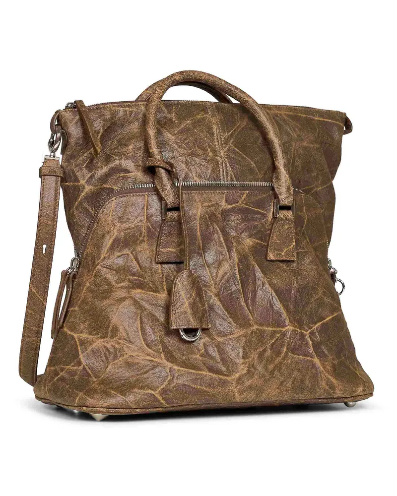 Maison Margiela Women's Handbag 5ac Soft Brown Goatskin Handbags Hand Bags Brown