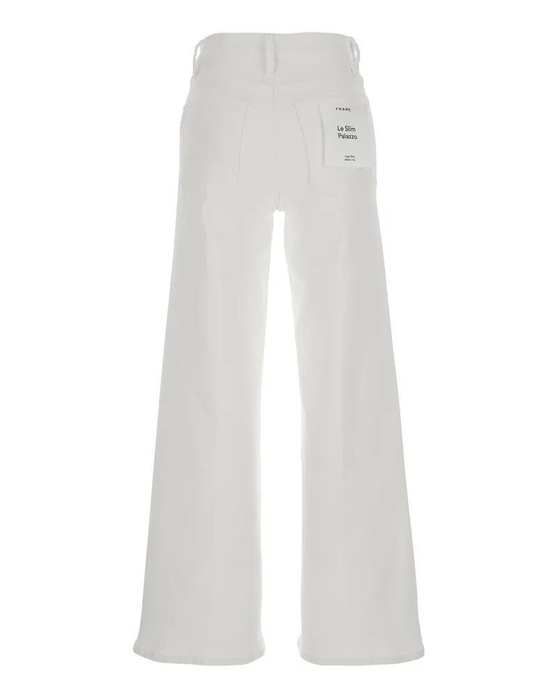 Frame Denim Women's Jeans Le Slim Palazzo White Denim Cotton White