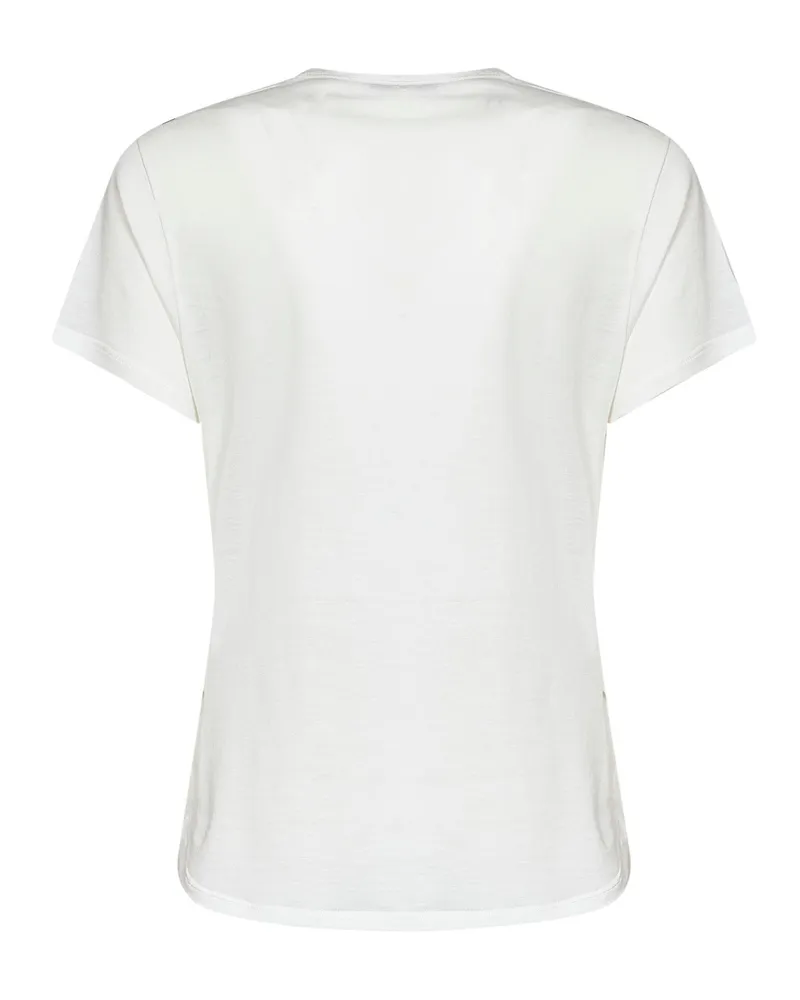 Fendi Women's Cotton Jersey T-Shirt With Ti Amo Print Ivory T-Shirts & Jerseys White