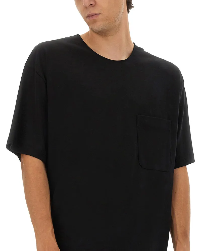 Christophe Lemaire Cotton-Silk Blend T-Shirt — Black Black