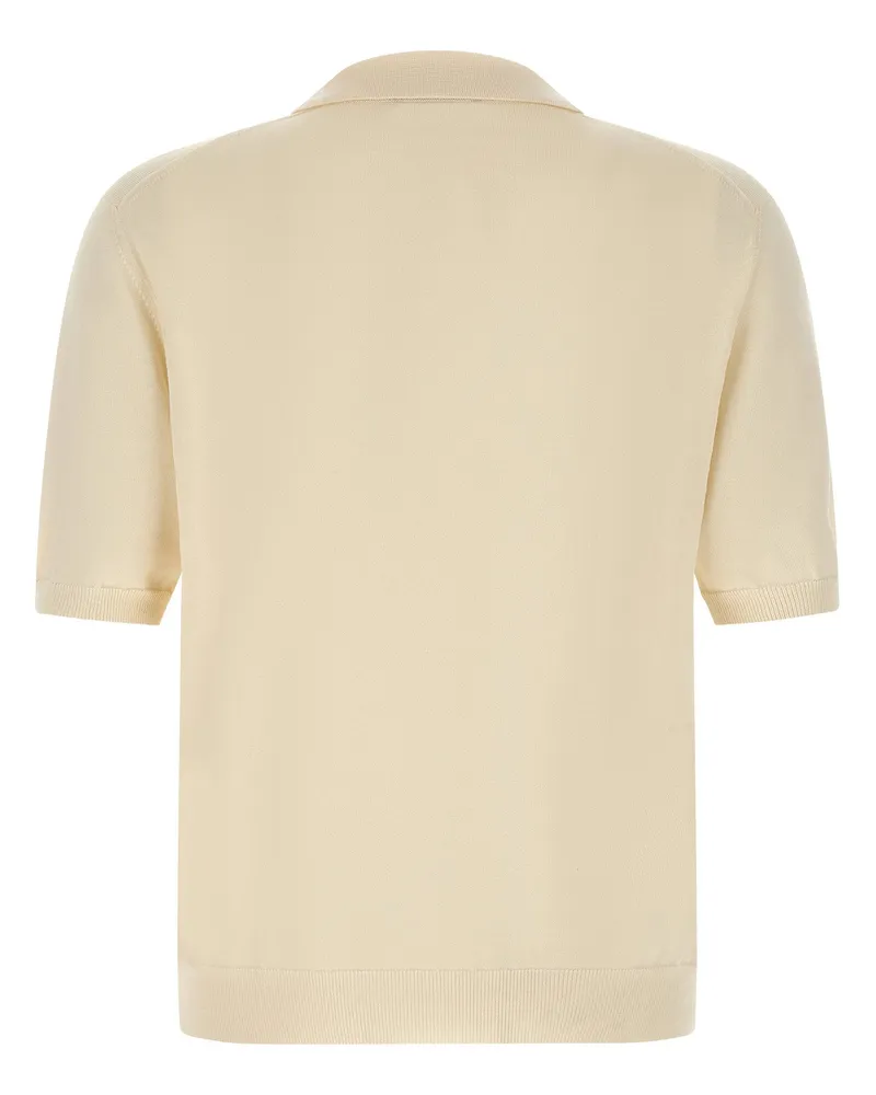 Zanone Cotton Knit Polo Shirt — cream Cream