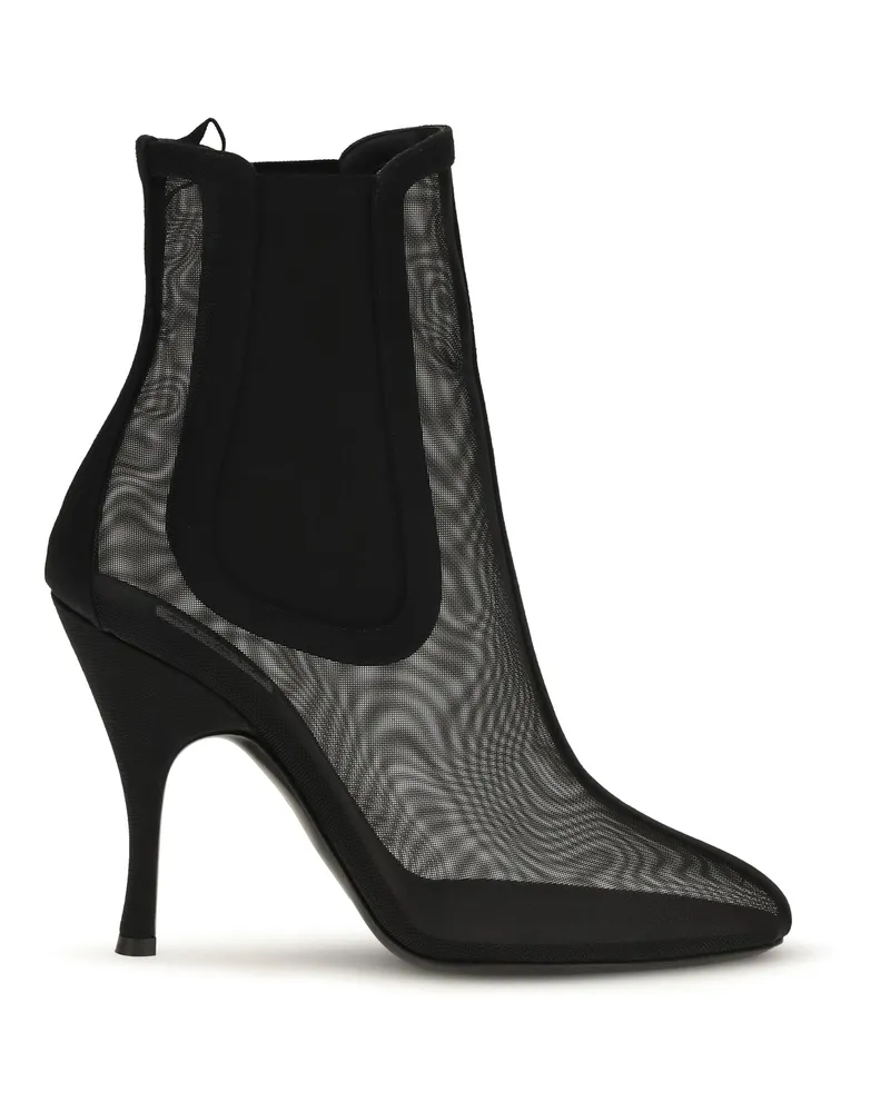 Alaïa Mesh Chelsea Ankle Boots — Black Black