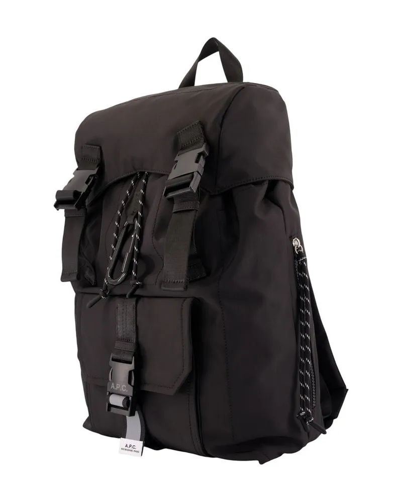 A.P.C. Men's Trek 2.0 Backpack -  Nylon Black Bags Backpacks Black