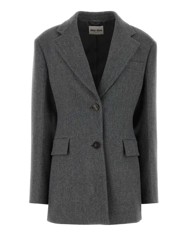 Miu Miu Wool Blazer — Gray Gray