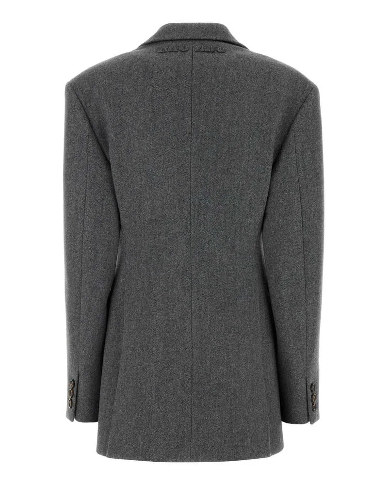 Miu Miu Women's Wool Blazer Gray Blazers Gray