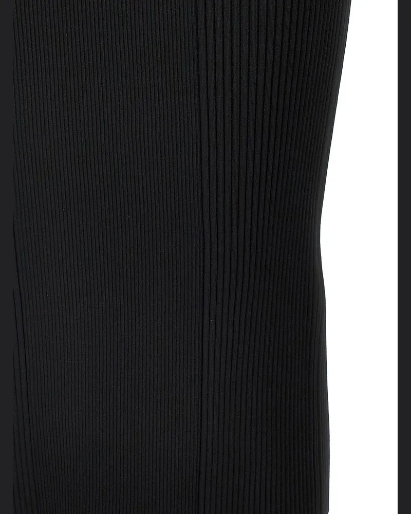 Alexander McQueen Ribbed Knit Dress — Black Black