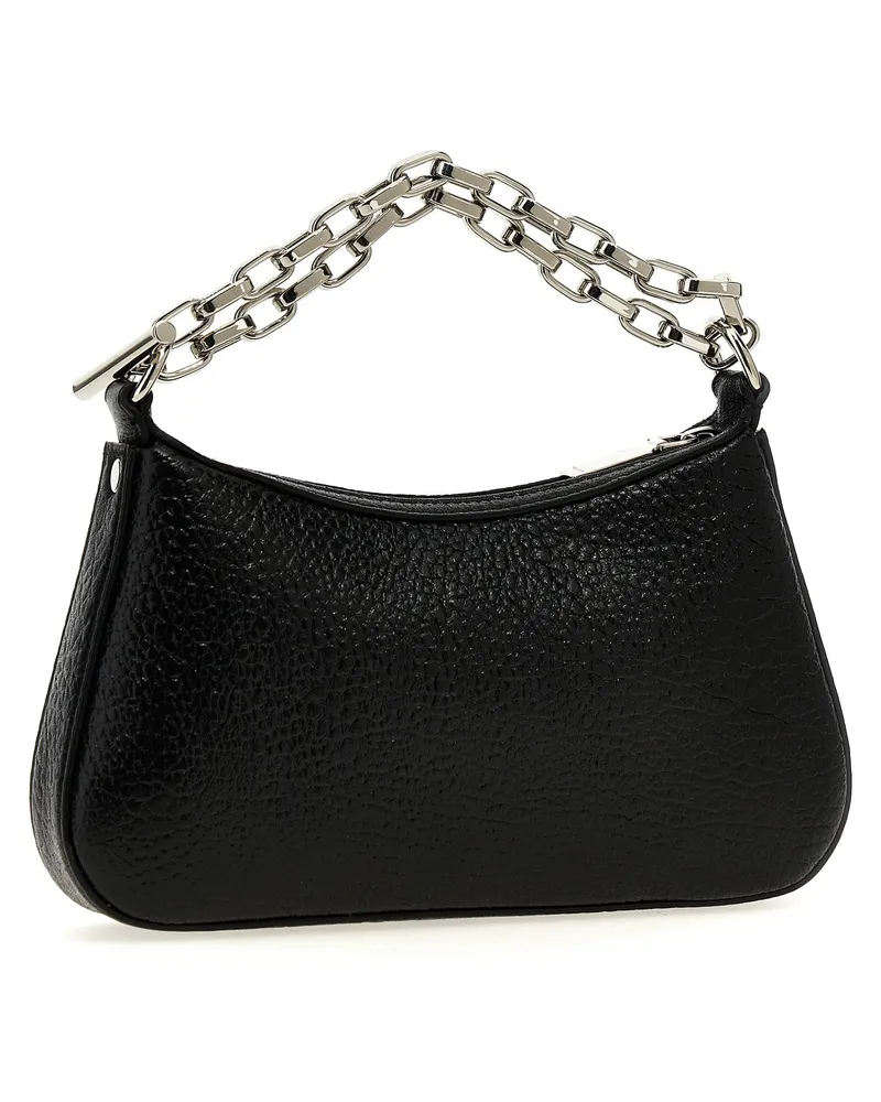 Alexander McQueen Women's T-Bar Mini Shoulder Bag Black Lamb Leather Black