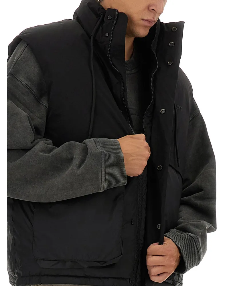 REPRESENT Padded Nylon Vest — Black Black