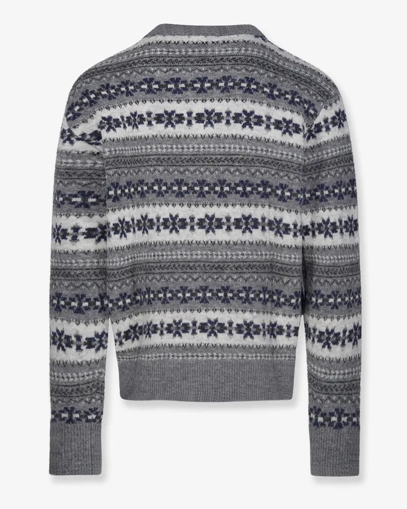 Dunst Unisex Sweater Fair Isle Wool-Blend Grey Acrylic Gray