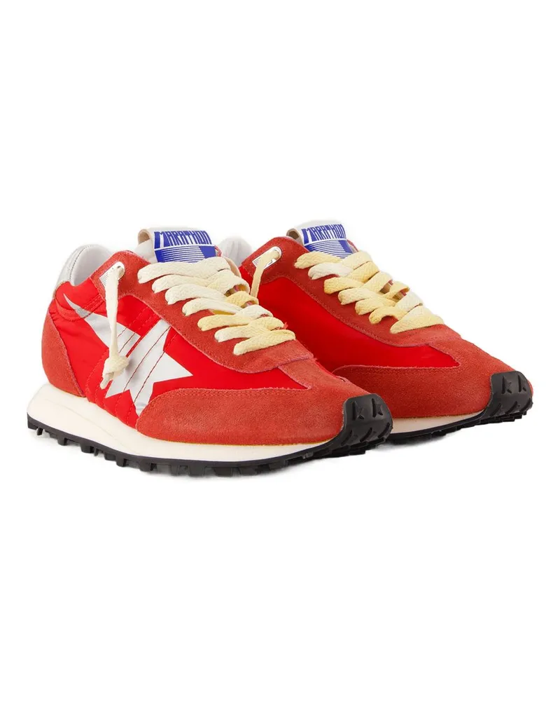 Golden Goose Women's Running Marathon Sneakers -  Leather Red Calfskin Shoes Red