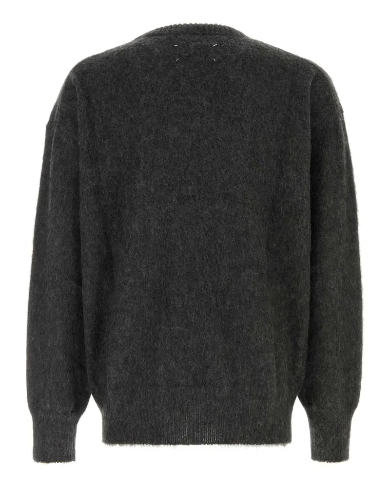Maison Margiela Men Eagle Sweater Gray Wool Alpaca Mohair Gray