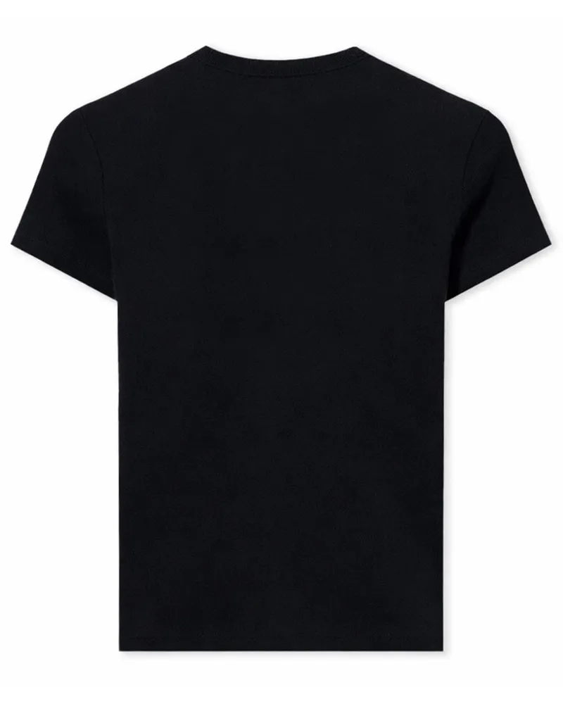 OFF-WHITE Logo-Embroidered Cotton T-Shirt — Black Black