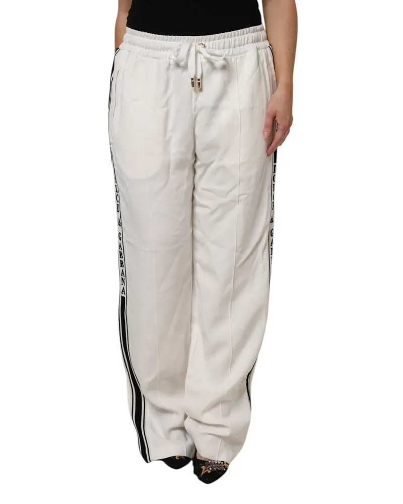 Dolce & Gabbana Women's White Jogger Sweatpants Pants Viscose Elastane White