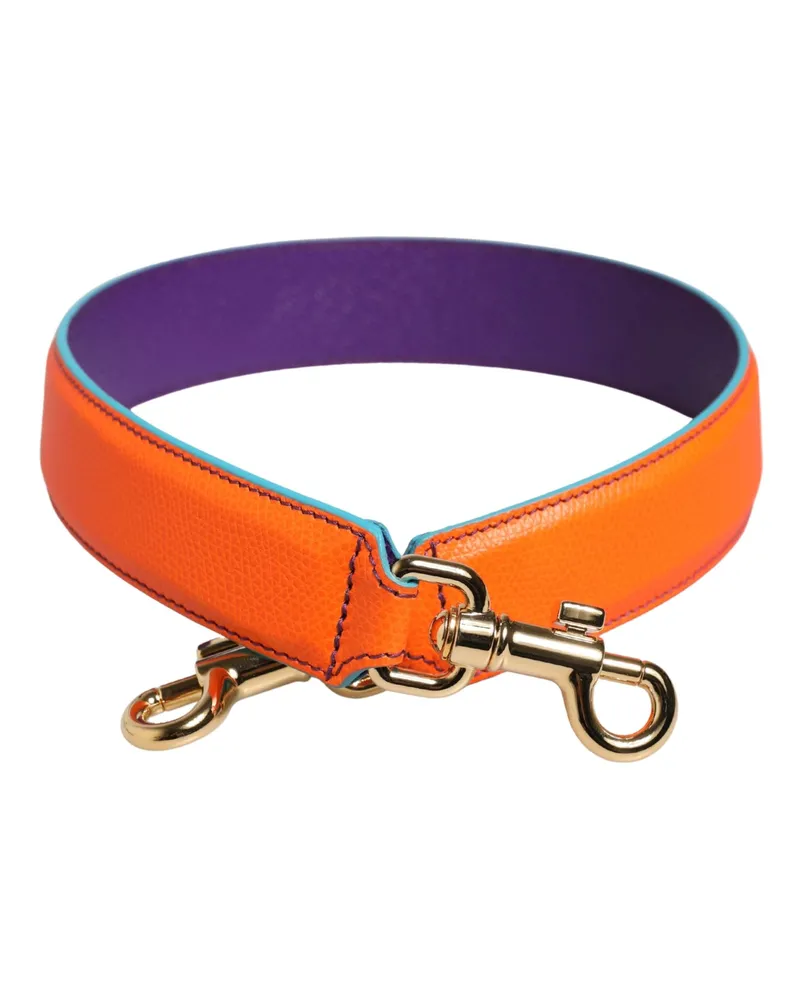 Dolce & Gabbana Women's Orange Purple Calf Leather Bag Accessory Shoulder Strap Orange
