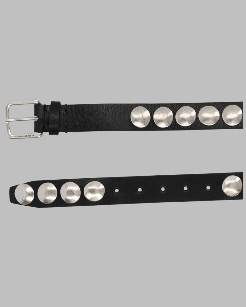 Golden Goose Studded Leather Belt — Black Black