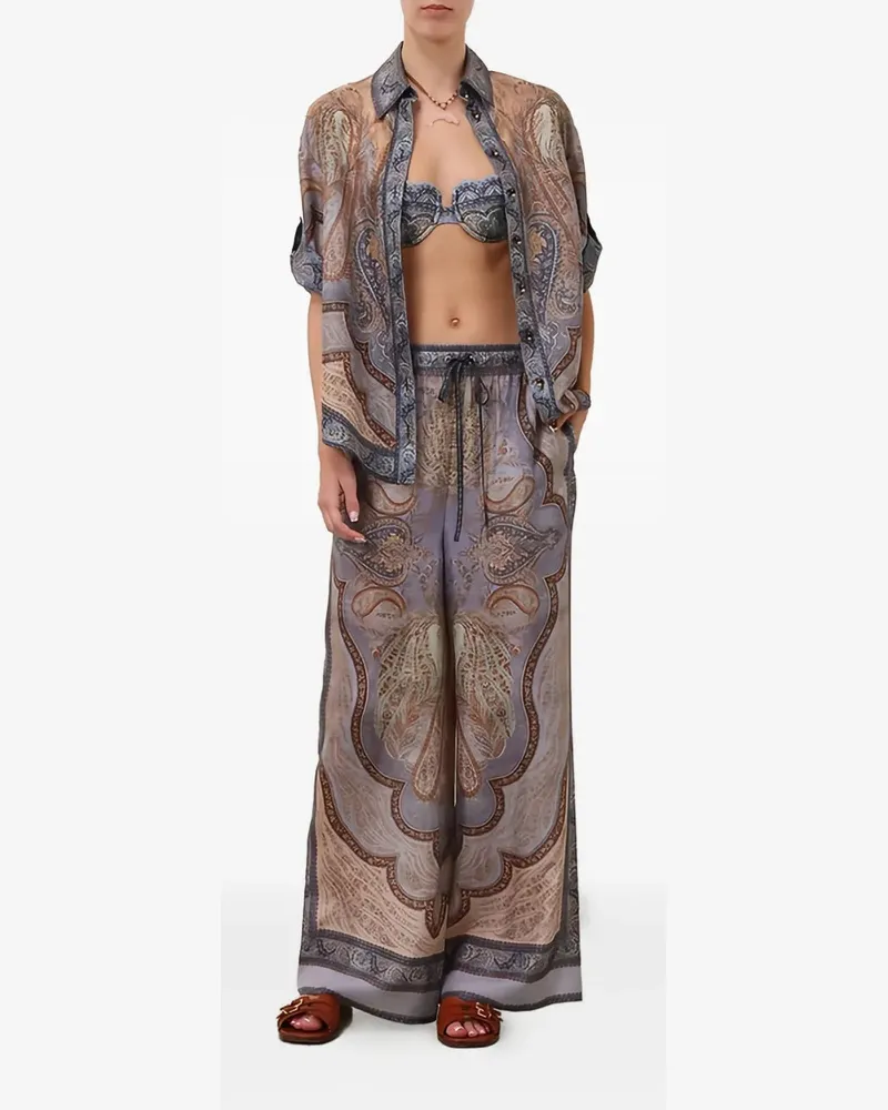 Zimmermann Women's Drawstring-Waist Pants Ss26 W Lavender
