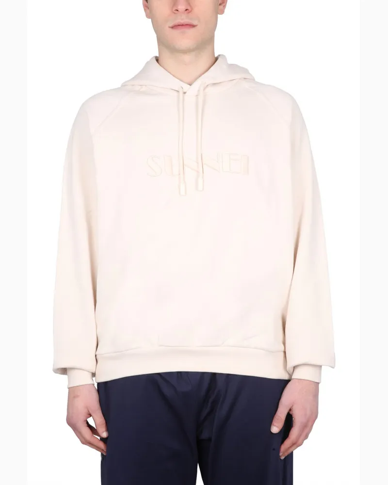 SUNNEI Cotton Drawstring Hoodie — Beige Beige