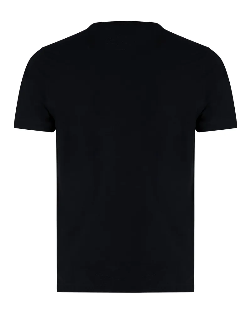 Slowear Men's T-Shirt Crew-Neck Black Cotton T-Shirts And Polos Black