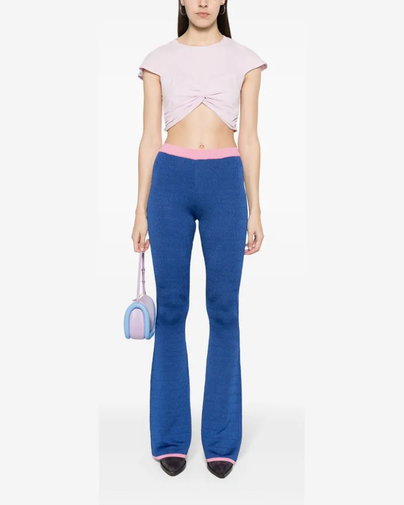 Bally Flared Knit Trousers — Blue Blue