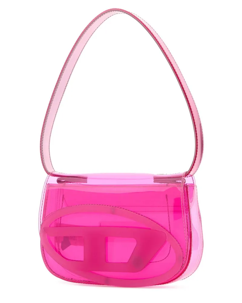 Diesel Women's Fuchsia Rubber 1dr Shoulder Bag T4222 Borse A Mano Pink
