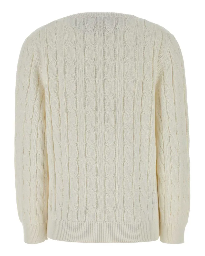 Prada Women's White Cotton Sweater Bianco Exterior: Maglieria White
